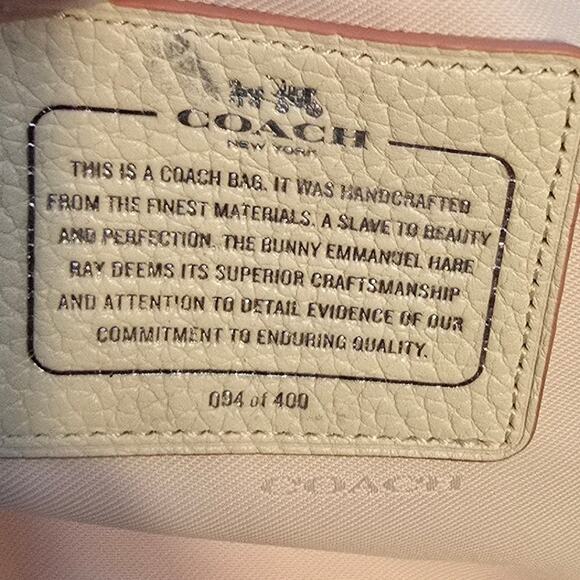 Coach x Gary Baseman Emmanuel Hare Ray Tote Pink Leather Limited Edition 94/400 - Picture 7 of 13